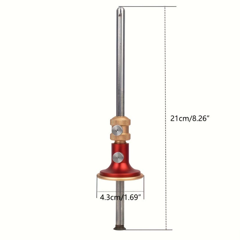 Red Precision Woodworking Marking Gauge Aluminum Alloy Adjustable Scriber Scribing Tool Ruler - Image 3