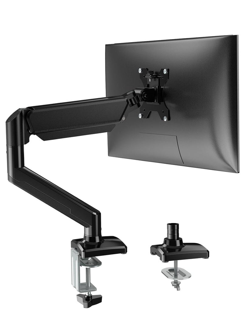 Arabest Single Monitor Mount Stand, Articulating Gas Spring Monitor Arm, Monitor Desk Mount with Clamp and Grommet Base Fits 13 to 32 Inch LCD Computer Monitors  - Image 1