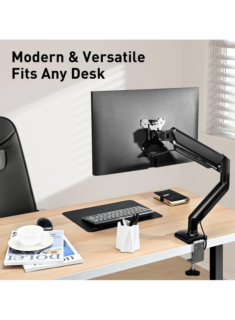 Arabest Single Monitor Mount Stand, Articulating Gas Spring Monitor Arm, Monitor Desk Mount with Clamp and Grommet Base Fits 13 to 32 Inch LCD Computer Monitors  - Image 2