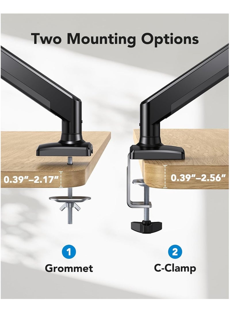 Arabest Single Monitor Mount Stand, Articulating Gas Spring Monitor Arm, Monitor Desk Mount with Clamp and Grommet Base Fits 13 to 32 Inch LCD Computer Monitors  - Image 5