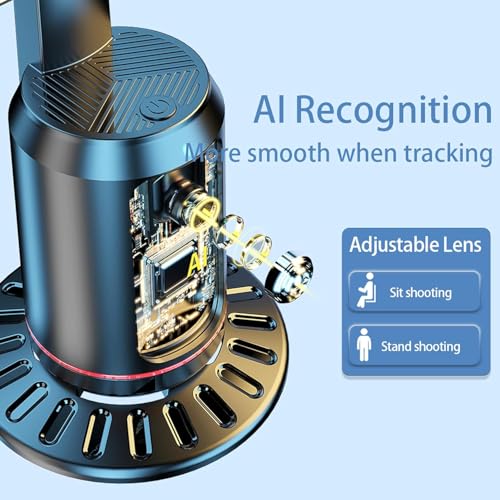 ADZOY Auto Face Tracking Desk Gimbal ADL-Q02D, 360° Rotation Face Body Phone Camera Mount with Rechargeable Fill Light (White & RGB) & Remote for Shooting Vlog, No App, Gesture Control, Live Streaming - Image 2