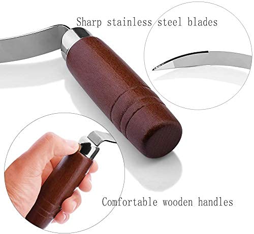 PERMAFROST Coconut Knife Opener Tool Stainless Steel Coconut Meat Removal Knife with Wooden Handle and Non-Slip Handle Sleeve -1 Pcs - Image 3