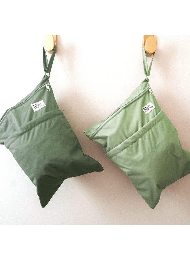 Nora's Nursery Wet Dry Bags with Two Zippered Pockets - Reusable and Washable for Swimming, Travel, Beach, Pool, Daycare, Cloth Diapers, Toiletries, and Wet Swimsuits - 11x15, Garden, 2-Pack - Image 4