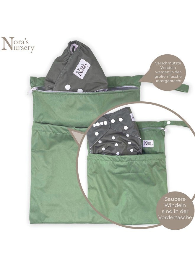 Nora's Nursery Wet Dry Bags with Two Zippered Pockets - Reusable and Washable for Swimming, Travel, Beach, Pool, Daycare, Cloth Diapers, Toiletries, and Wet Swimsuits - 11x15, Garden, 2-Pack - Image 3