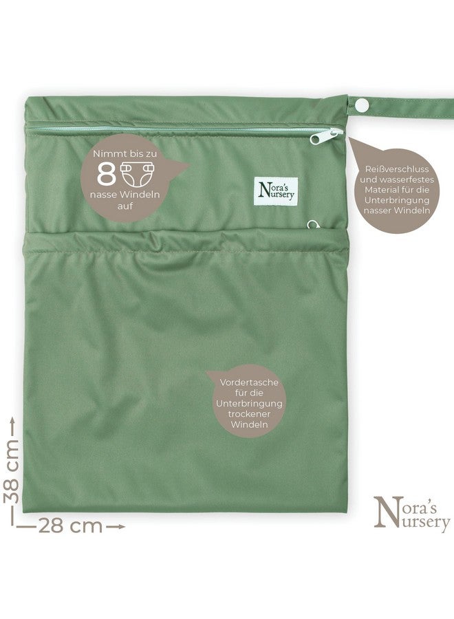 Nora's Nursery Wet Dry Bags with Two Zippered Pockets - Reusable and Washable for Swimming, Travel, Beach, Pool, Daycare, Cloth Diapers, Toiletries, and Wet Swimsuits - 11x15, Garden, 2-Pack - Image 2
