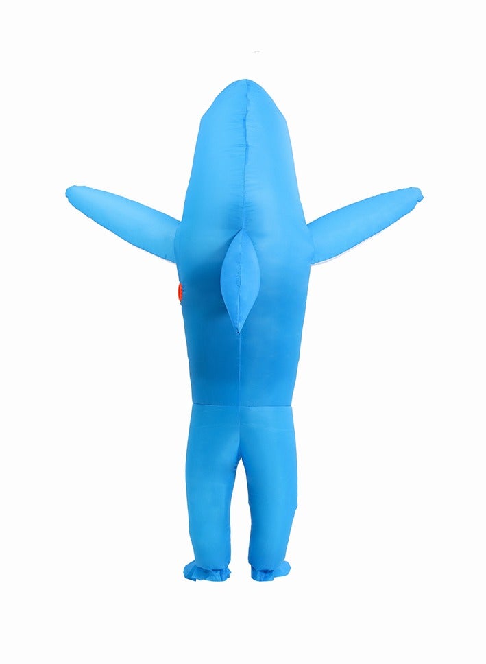 زي القرش قابل للنفخ للبالغين أزياء مضحكة قابل للنفخ Cosplay زي هالوين الأزرق / الأبيض - Image 5