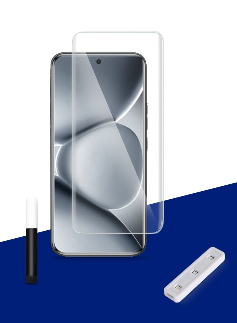 Wtech Xiaomi Redmi Note 15 Pro+ 5G 2025 Premium Curved Edges UV Full Glue Full Cover Tempered Glass Screen Protector (MSGUCN) - Clear - Image 1