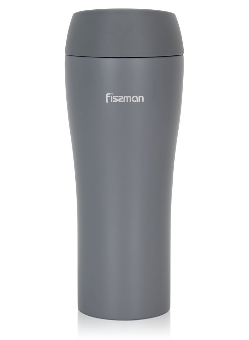 Fissman زجاجة معزولة بالفراغ 420 مل، زجاجة سفر من الفولاذ المقاوم للصدأ مزدوجة الجدار مع غطاء محكم الإغلاق من السيليكون - Image 1