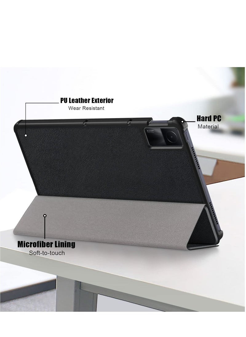Generic - Case For Xiaomi Redmi Pad 10.6 Multi-Viewing Angles All New PU Leather Smart Cover with Auto Sleep Wake Feature Slim Flip Shell Case for Xiaomi Redmi Pad 10.6 (Black) - Image 1