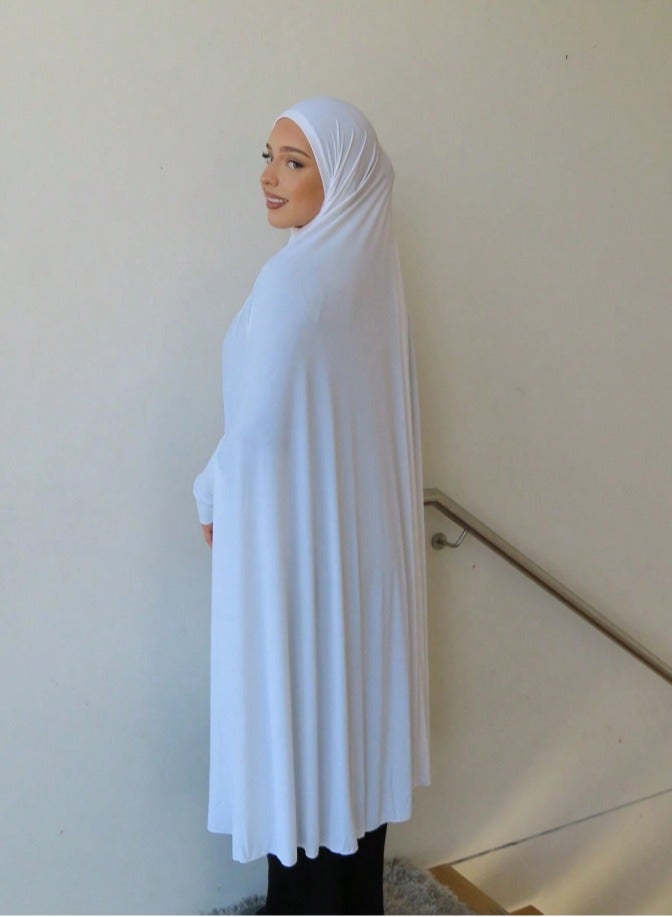 Women Muslim Hijab Double Bar Headscarf Long Sleeved Headscarf Hat Jumpsuit Long Lazy Suit - Image 2