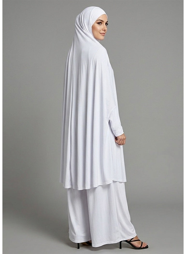 المرأة الفورية المسلمة Abayas مع الأكمام حجاب الغطاء الكامل الخمار الصلاة الحجاب قبعة Jumpsuit بدلة كسول طويلة - Image 2