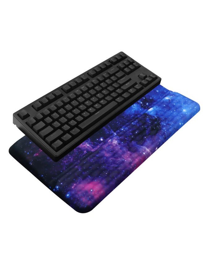 KEPUTAIER Computer Keyboard Stand with Wrist Rest, Ergonomic Tilted Keyboard Holder - Keyboard Riser with Wrist Pad - Keyboard Tray Support for Office Home - Black Starry Night - Image 1