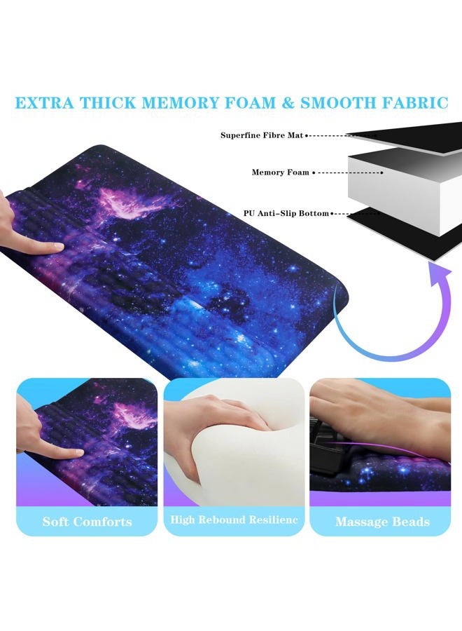 KEPUTAIER Computer Keyboard Stand with Wrist Rest, Ergonomic Tilted Keyboard Holder - Keyboard Riser with Wrist Pad - Keyboard Tray Support for Office Home - Black Starry Night - Image 5