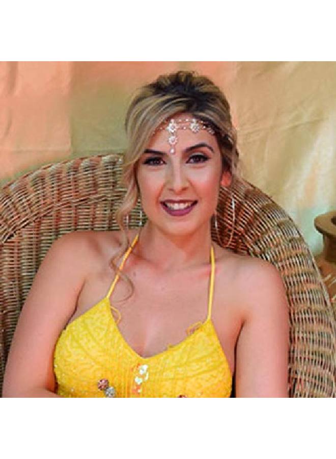 Yalice سلسلة رأس زهور مرنة شعر ذهبية مع كريستال إكسسوار رأس أنيق للإلهة مجوهرات شعر للنساء والفتيات (ذهب1) - Image 4