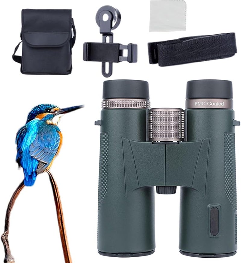 Army Green Compact Binoculars 12X Magnification High Definition Waterproof for Bird Watching Hunting - Image 2