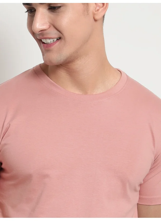 بيونغ Rose Pink Plain T-shirt For Men