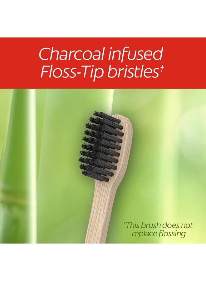 كولجيت فرشاة أسنان كولجيت بالفحم من الخيزران، مقبض من الخيزران الطبيعي الصديق للبيئة، ناعمة، 4 قطع - Image 3