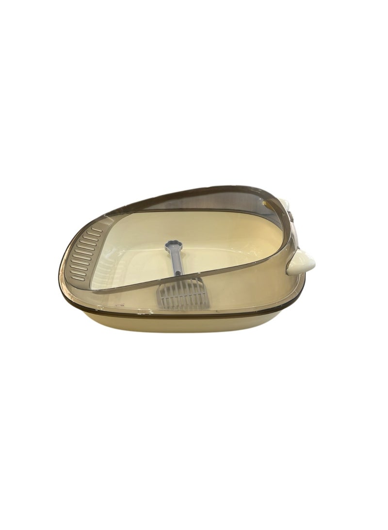 صندوق فضلات القطط باللونين الأبيض والرمادي - Image 2