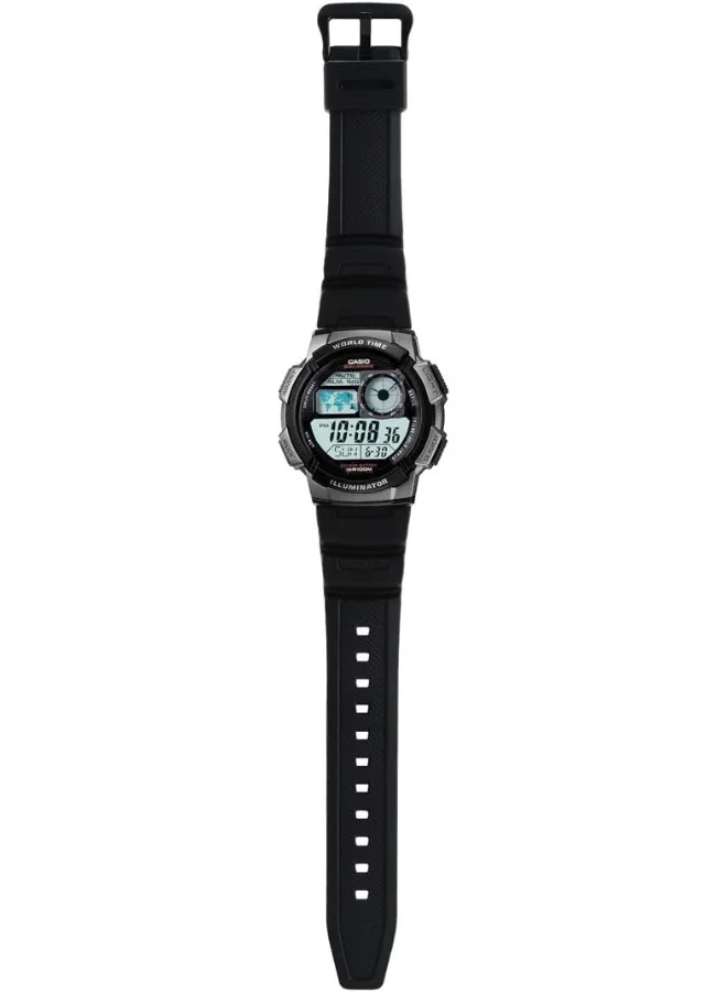 CASIO Men's Men's Digital Display Watch With Black Resin Strap - AE-1000W-1B