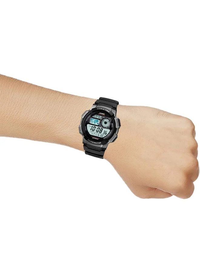 CASIO Men's Men's Digital Display Watch With Black Resin Strap - AE-1000W-1B