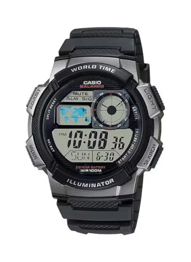 كاسيو Men's Digital Display Watch With Black Resin Strap - AE-1000W-1B