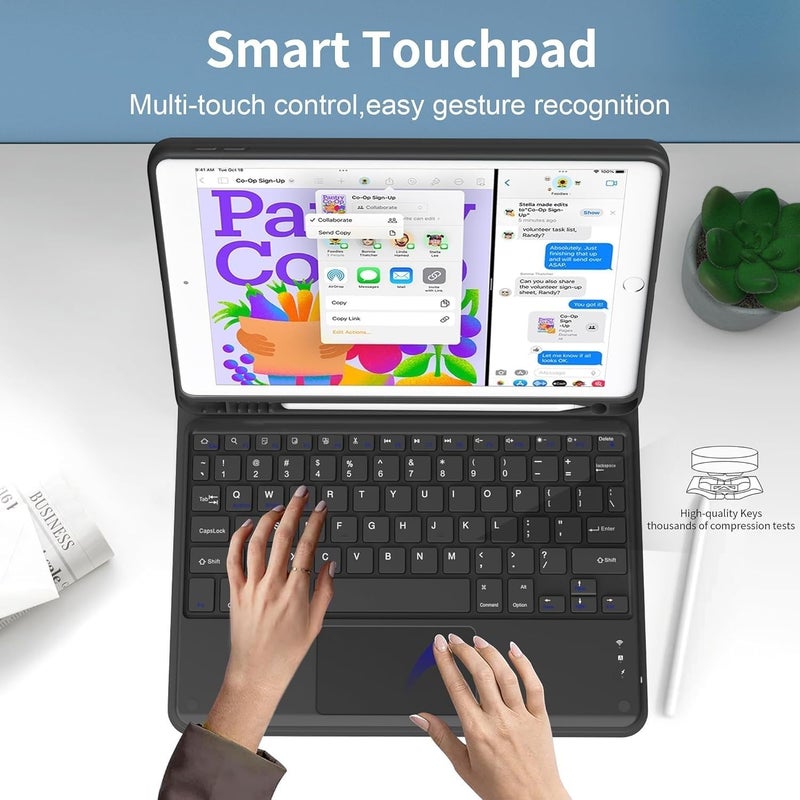 typecase حافظة لوحة المفاتيح لجهاز OnePlus Pad Go (11.35 بوصة فقط) مع لوحة لمس، غطاء رفيع وخفيف الوزن، لوحة مفاتيح لاسلكية بلوتوث قابلة للفصل مغناطيسياً لجهاز OnePlus Pad Go 11.35 بوصة فقط - Image 3