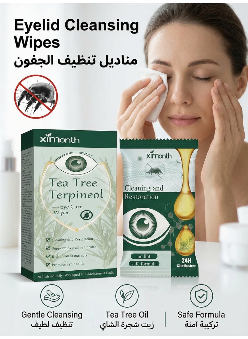 ximonth Eyelid Cleansing Wipes for Itchy and Dry Eyes , Individually Wrapped,Gentle Cleansing , Safe for Sensitive Eyes - Image 1