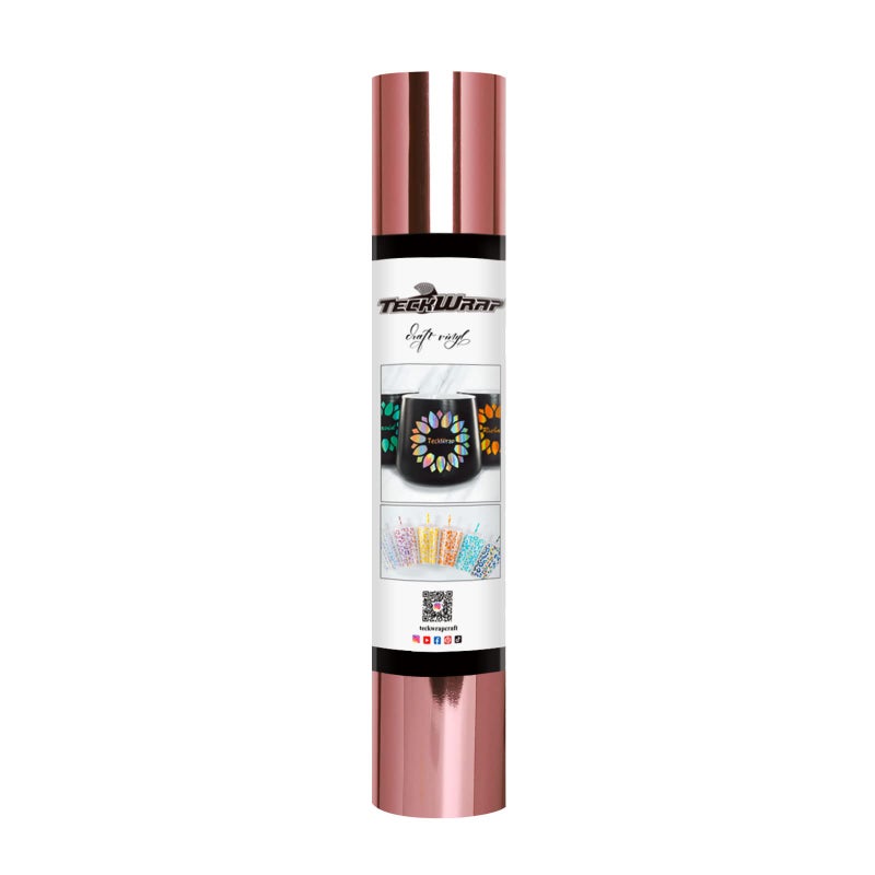 TECKWRAP TECKWRAP Rose Gold Chrome Adhesive Craft Vinyl Roll 1ftx5ft 