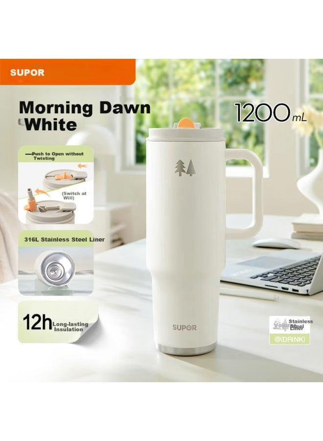 Supor Insulated Tumbler With Dual Drinking Spouts, Large Capacity Straw Cup For Men, Women, Primary And Secondary School Students, Sports Outdoor Thermos Insulated Handle Cup - Image 1