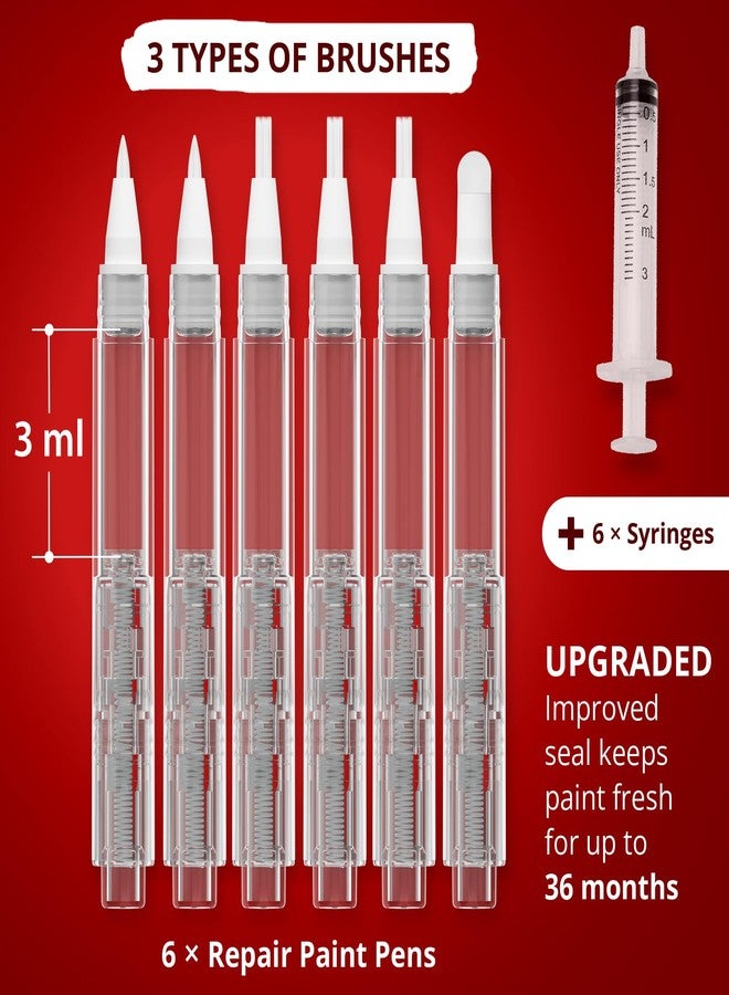 إكس-بروتيكتور مجموعة أقلام طلاء X-Protector للتصليح - 6 أقلام طلاء قابلة لإعادة التعبئة مع 3 أنواع من الفرش - قلم طلاء ممتاز للتصليح - أقلام طلاء قابلة لإعادة التعبئة للجدران والأثاث وأعمال التصليح الأخرى! - Image 4