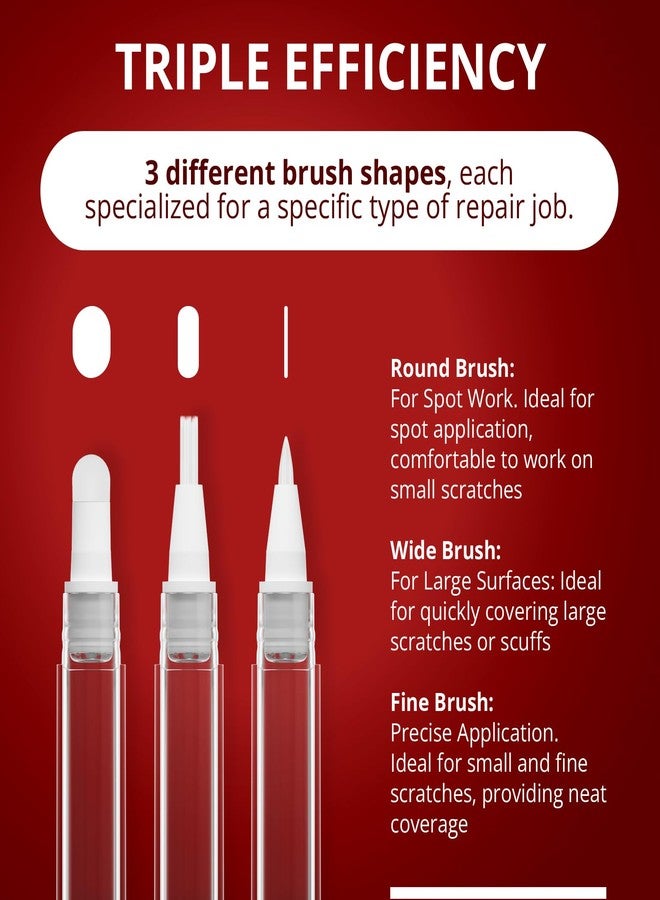 إكس-بروتيكتور مجموعة أقلام طلاء X-Protector للتصليح - 6 أقلام طلاء قابلة لإعادة التعبئة مع 3 أنواع من الفرش - قلم طلاء ممتاز للتصليح - أقلام طلاء قابلة لإعادة التعبئة للجدران والأثاث وأعمال التصليح الأخرى! - Image 2