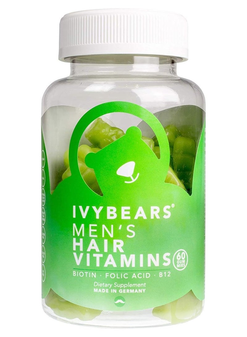 Ivy Bears Men's Hair Vitamins, 60 Gummies