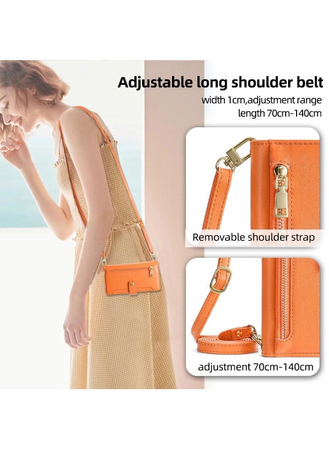 general Wallet Case for OnePlus ACE 5/ACE 5 Pro 5G, Flip Folio Leather Zipper Wallet Case with Adjustable Crossbody Lanyard Wristband Card Holder Holder for OnePlus ACE 5/ACE 5 Pro 5G - Image 4