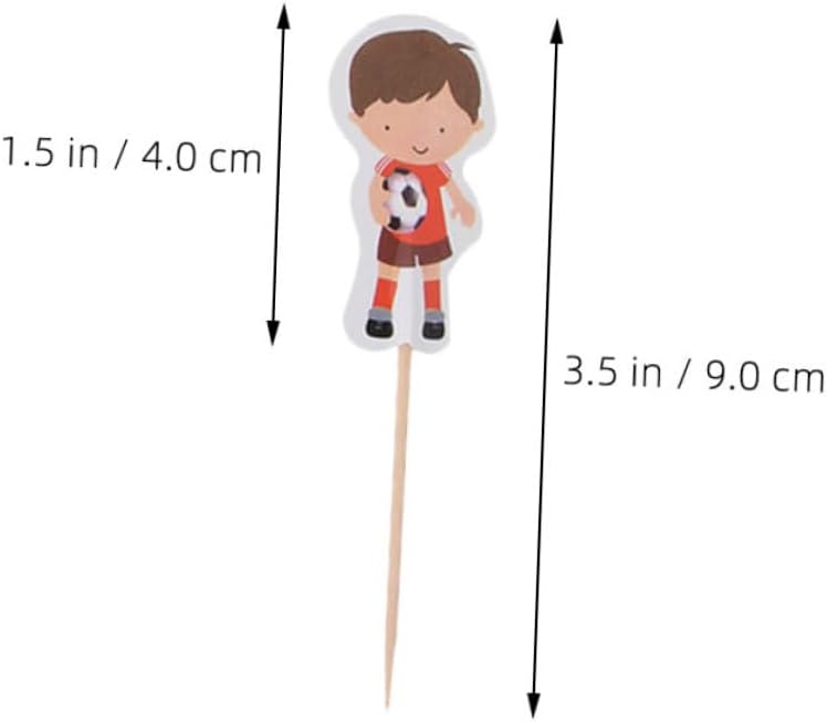 ORFOFE 24pcs Sports Ball Cupcake Toppers and Cake Decoration Picks Set, Non-edible Decorative Fruit Picks, Sports Theme Party Favor for Boys’ Birthday Soccer Celebration - Image 2