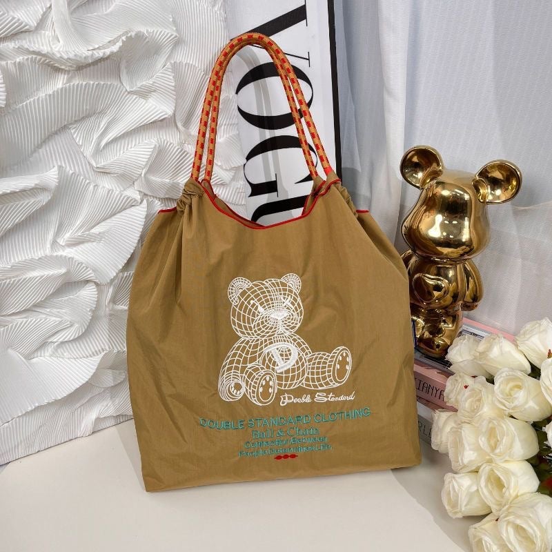 New Embroidered Bag For Women, Tote Bag, Large Capacity Canvas Bag, Little Yellow Duck Shopping Bag, Shoulder Bag, Handbag, Trendy - Image 1