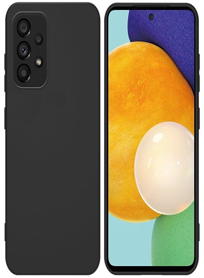 TENOC Phone Case for Samsung Galaxy A52 5G, Black Case Anti-Fingerprint Protective Bumper Matte Cover - Image 1