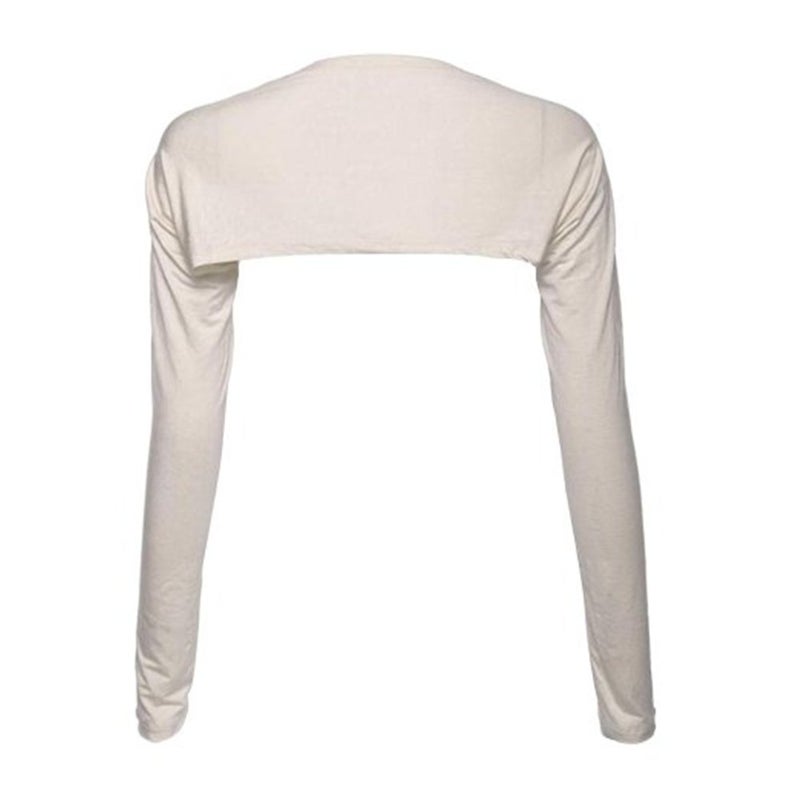 YEESAM Bolero Shrugs for Women Long Sleeve Arm Sleeves Hijab Accessories One Size (Beige) - Image 1