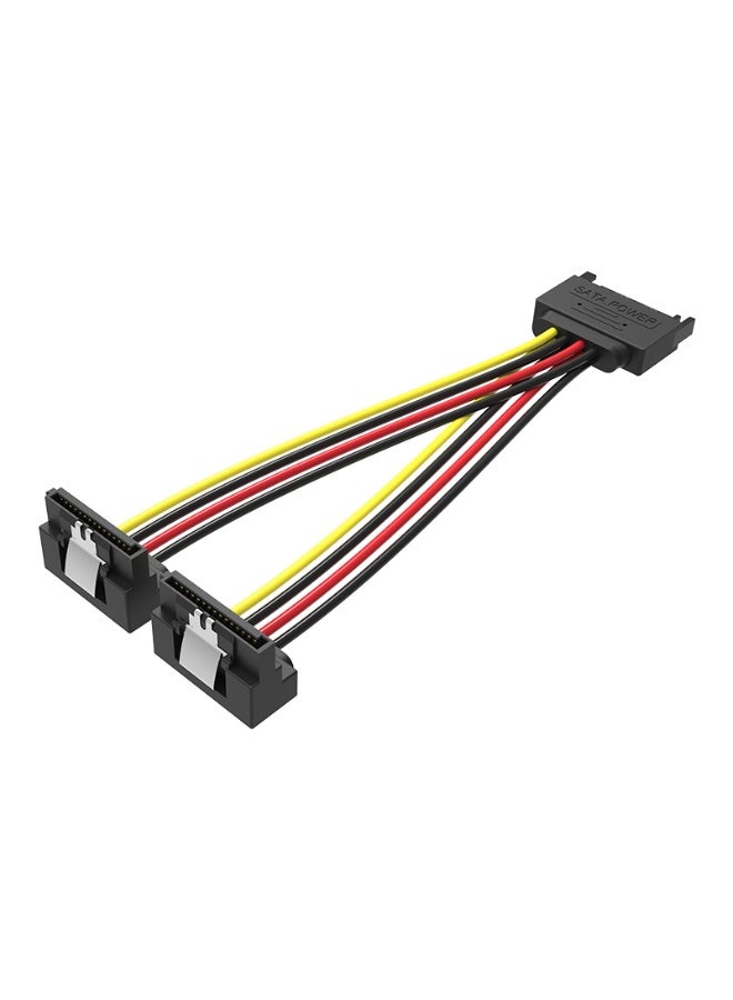 VENTION SATA 15P Male to 90° 2*15P Female Power Splitter Cable 0.15M Black X2 Model # KDBBB-2 - Image 1