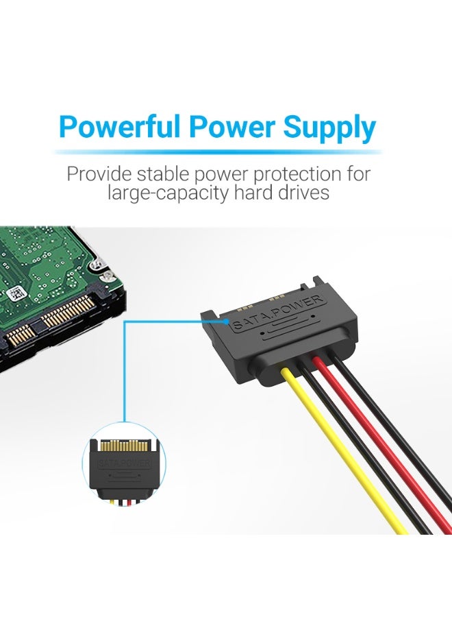 VENTION SATA 15P Male to 90° 2*15P Female Power Splitter Cable 0.15M Black X2 Model # KDBBB-2 - Image 5