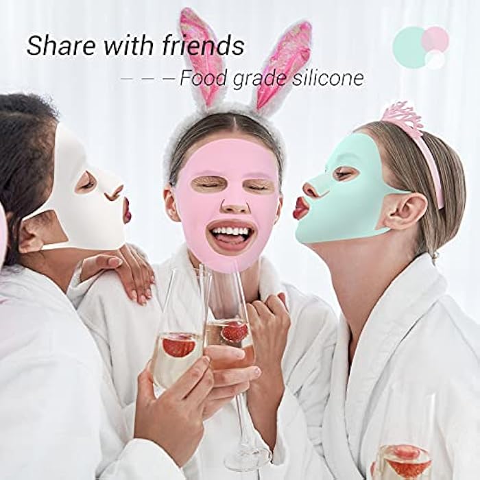 Maitys 5 Pcs Reusable Silicone Face Mask for Sheet Masks, Anti-wrinkle Moisturizing Facial Mask Cover Holder, Prevent Evaporation Hairdressing Skincare Beauty Spa Care Tool(Vivid Colors) - Image 2