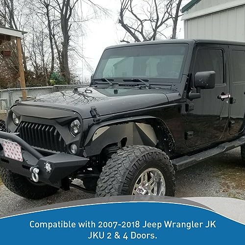 ECOTRIC Front Inner Fender Liners Compatible with 2007-2018 Jeep Wrangler JK & JKU Unlimited 2/4 Door Wheel Well Liners Mud Guards Lightweight Aluminum (Silvery) - Image 2