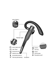 X spring Bluetooth Headset Wireless Bluetooth Headset With Microphone Noise Cancelling 10 Hours Continuous Calls Time Handsfree Wireless Bluetooth Earpiece For Office Driving Truck Black  - Image 2