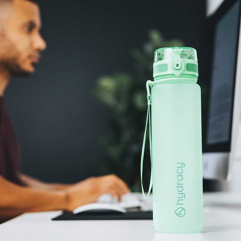 Hydracy Water Bottle with Time Marker -Large 32oz BPA Free Water Bottle & No Sweat Sleeve -Leak Proof Gym Bottle with Fruit Infuser Strainer & Times to Drink -Ideal Gift for Fitness Sports & Outdoors - Image 3