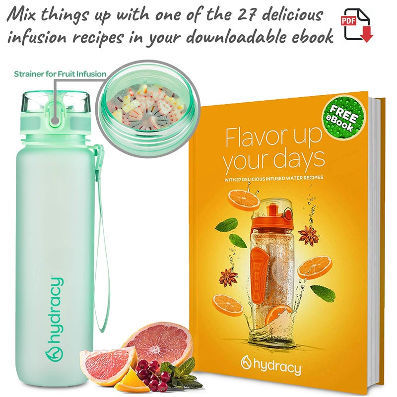 Hydracy Water Bottle with Time Marker -Large 32oz BPA Free Water Bottle & No Sweat Sleeve -Leak Proof Gym Bottle with Fruit Infuser Strainer & Times to Drink -Ideal Gift for Fitness Sports & Outdoors - Image 5