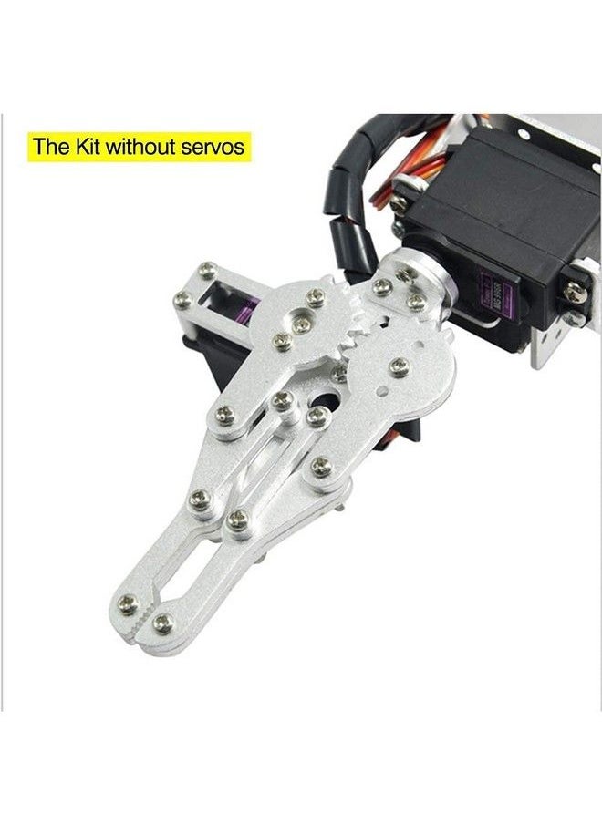 Silver Rot3U 6Dof Aluminium Robot Arm Mechanical Robotic Clamp Claw Kits(Unassembled Parts Without Servos)