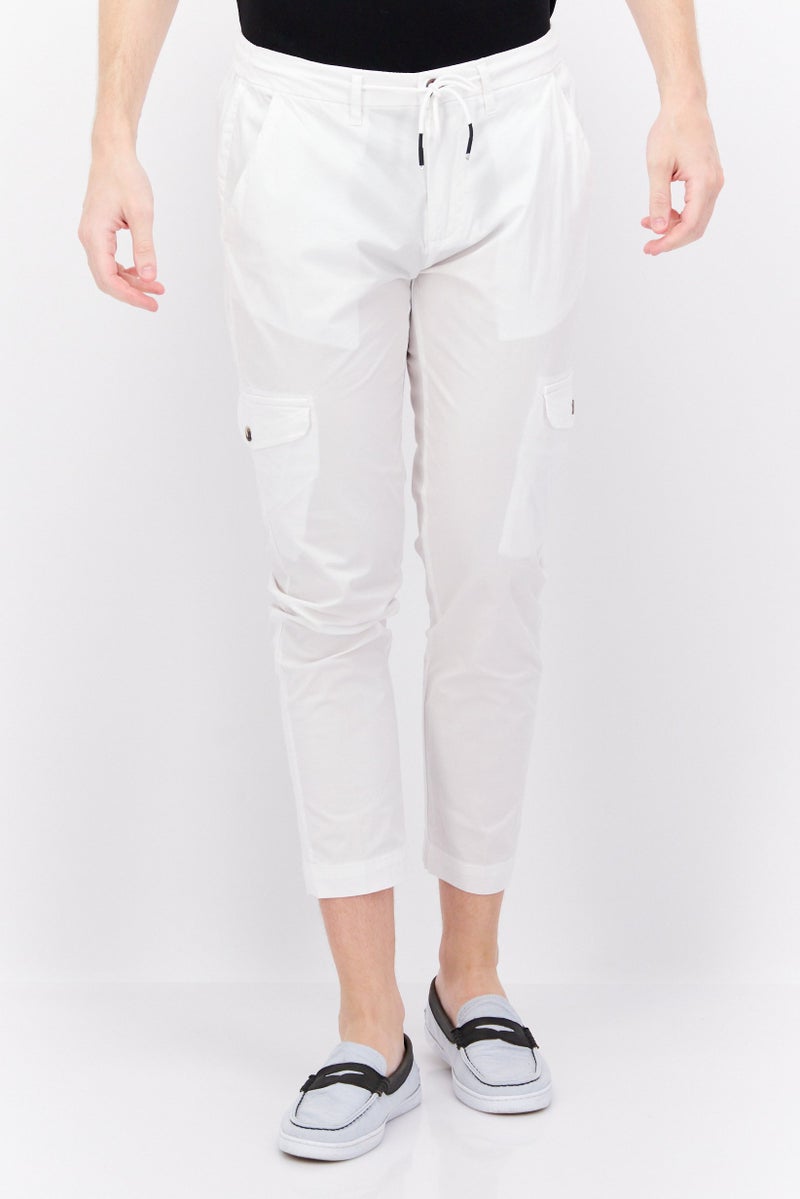 Sorbino Men Regular Fit Solid Stretchable Cargo Pants, White - Image 1