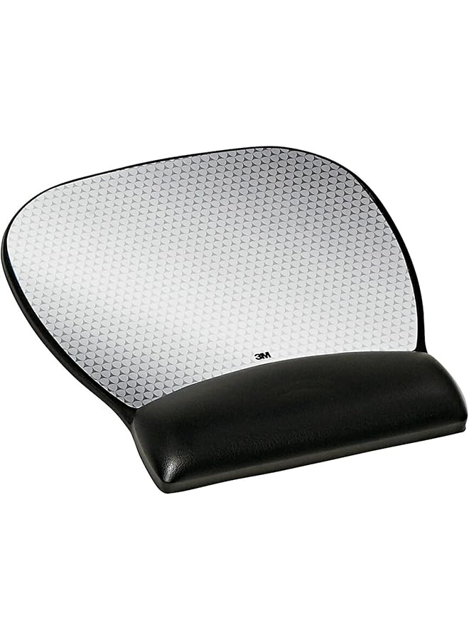 3M Precise Mouse Pad With Gel Wrist Rest Soothing Gel Comfort With Durable Easy To Clean Leatherette Cover Optical Mouse Performance And Battery Saving Design 9.2 Inch X 8.7 Inch Black Mw310Le - Image 1