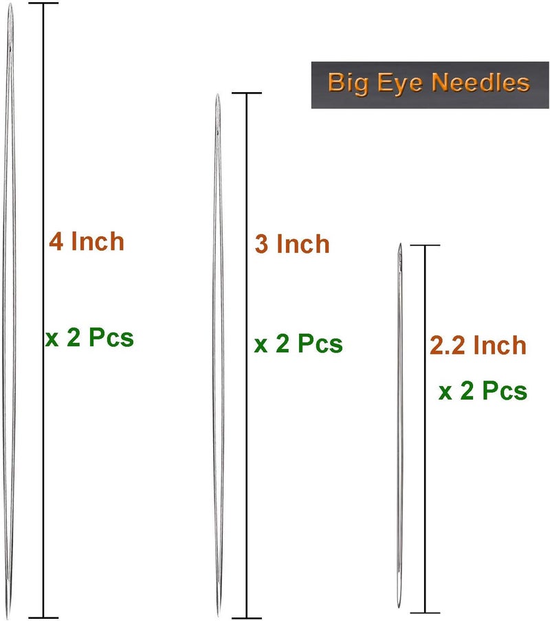 Y-Axis 26 Pcs Assorted Beading Needles Including 6 Pcs Big Eye Beading Needles + 20 Pcs Long Straight Beading Thread Needles with Needle Bottle - Image 2