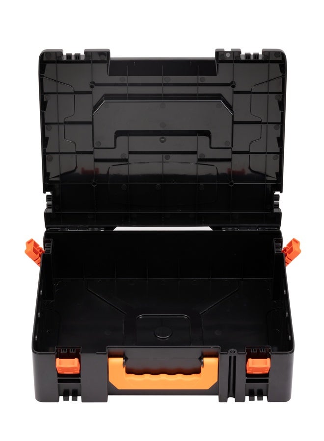 LAWAZIM Pro7 Plastic Toolbox - 44x36x15cm - Stackable Portable Tool Organizer with Deep Compartment, Dual Handles and Secure Latches for Garage, Workshop and DIY - Image 5