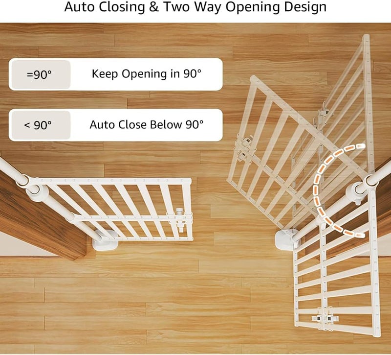 unipaws 75 High Extra Tall Cat Gate Upgrade 3 Support PillarsStable Increase Auto Closing and No Drilling Cat Dog Proof Safety Gate for Doorway Stairs Fit for 3538 Wide Opening White - Image 4